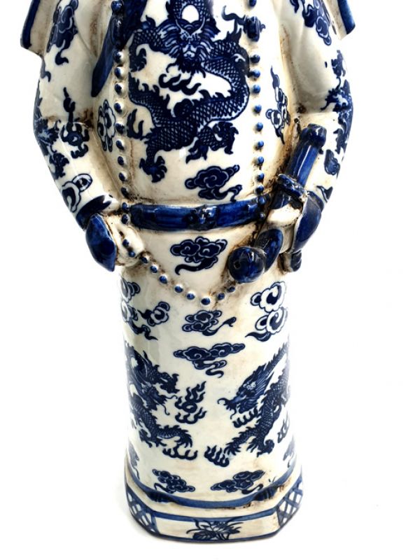 Sehr Groß Porzellan Statuen Alter Mann Qing Mandarin 4