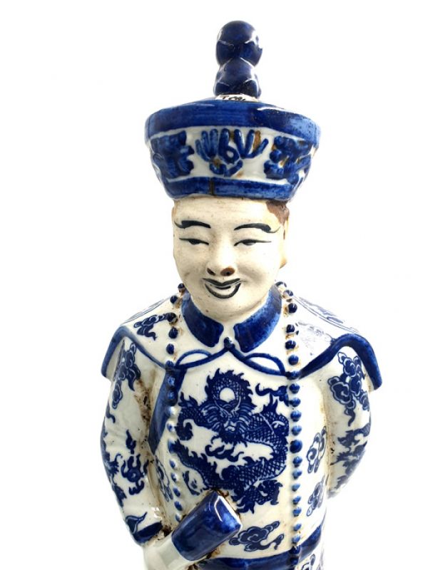 Sehr Groß Porzellan Statuen Junge Qing Mandarin 2