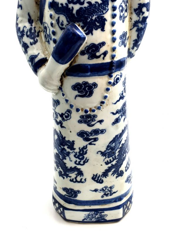 Sehr Groß Porzellan Statuen Junge Qing Mandarin 3