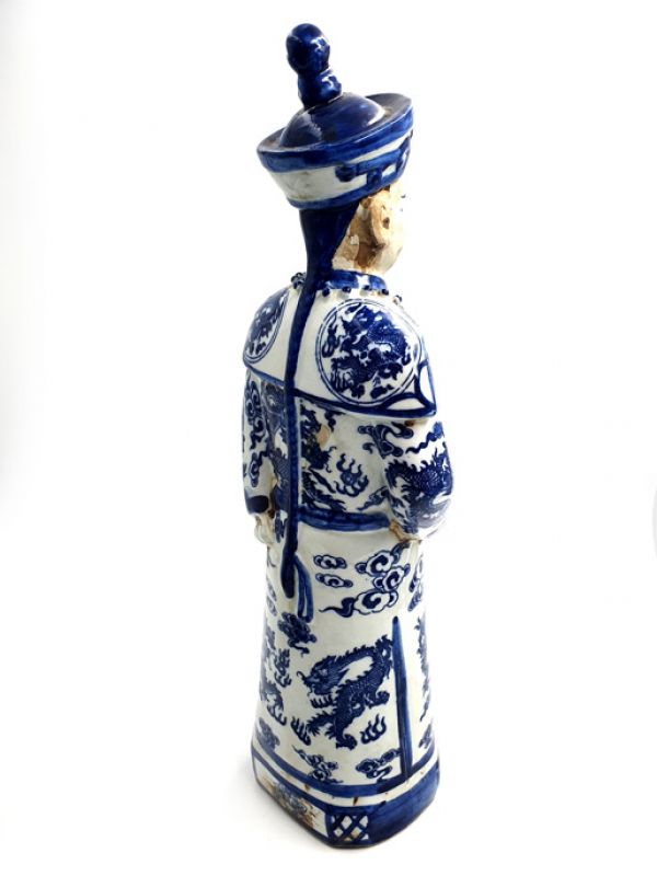 Sehr Groß Porzellan Statuen Junge Qing Mandarin 4