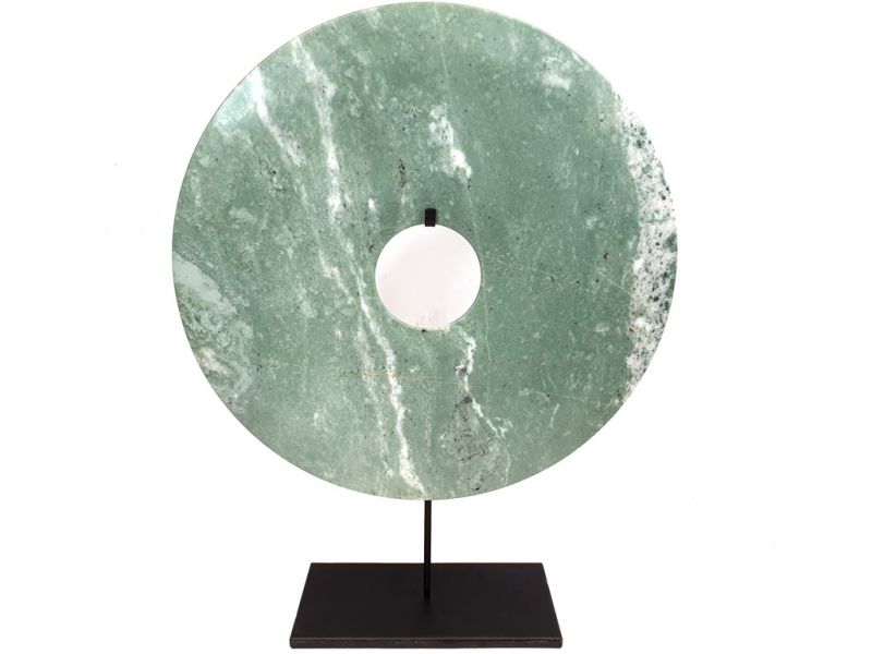Sehr große Bi-Scheibe aus Jade 40cm 2