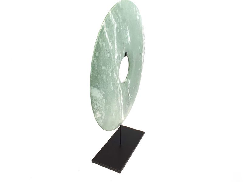 Sehr große Bi-Scheibe aus Jade 40cm 4
