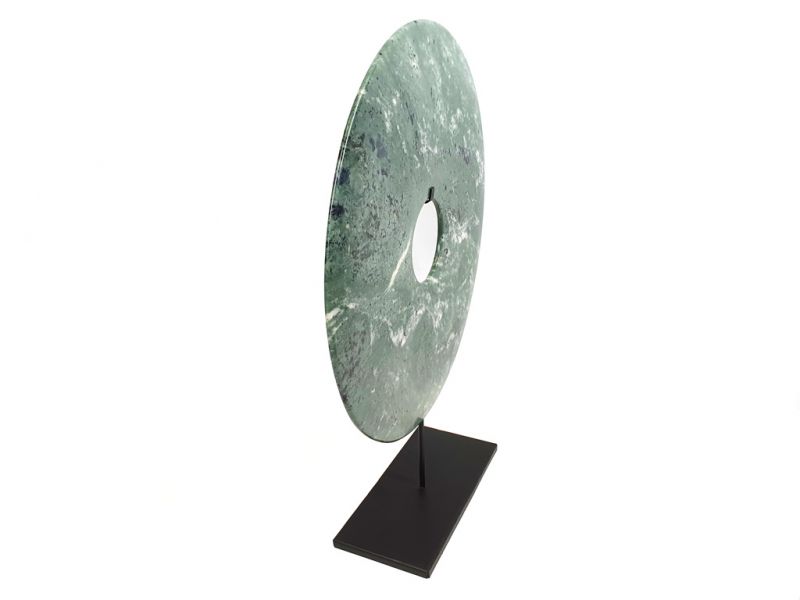 Sehr große Bi-Scheibe aus Jade 40cm - Grün 4