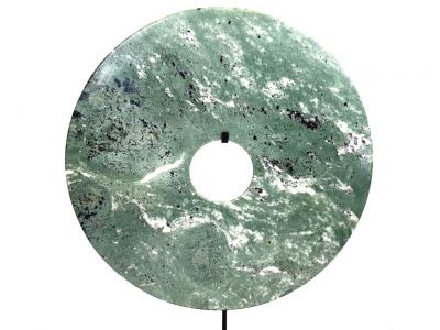 Sehr große Bi-Scheibe aus Jade 40cm - Grün