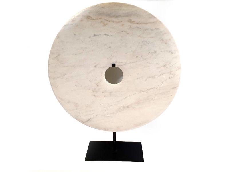 Sehr große Bi-Scheibe aus Jade 60cm - Weiß 2
