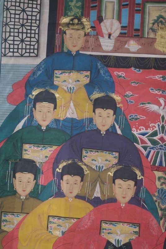 Sehr Grosse Chinesische Ahnenbilder 10 Personen 2