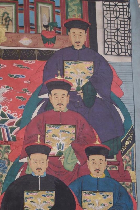 Sehr Grosse Chinesische Ahnenbilder 10 Personen 3