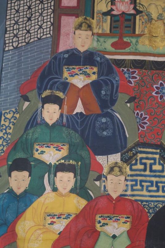 Sehr Grosse Chinesische Ahnenbilder 10 Personen 2