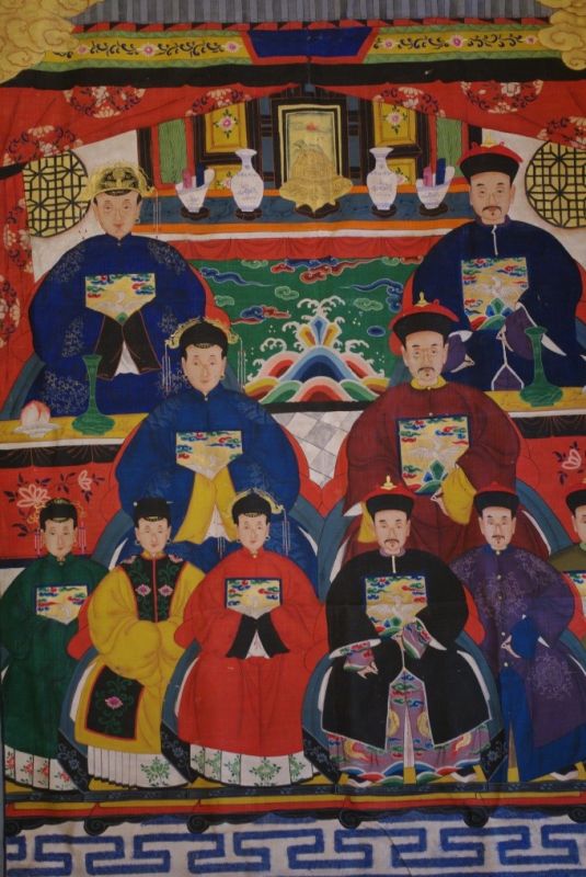 Sehr Grosse Chinesische Ahnenbilder 10 Personen 2