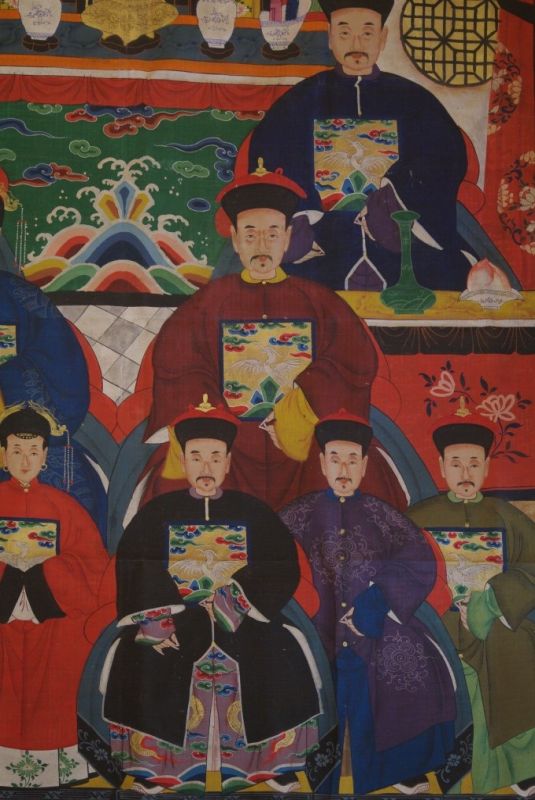 Sehr Grosse Chinesische Ahnenbilder 10 Personen 3