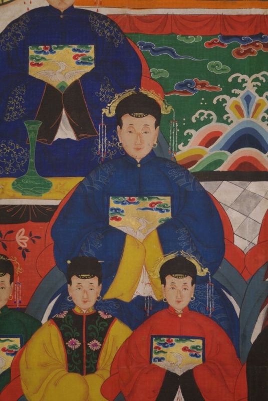 Sehr Grosse Chinesische Ahnenbilder 10 Personen 5