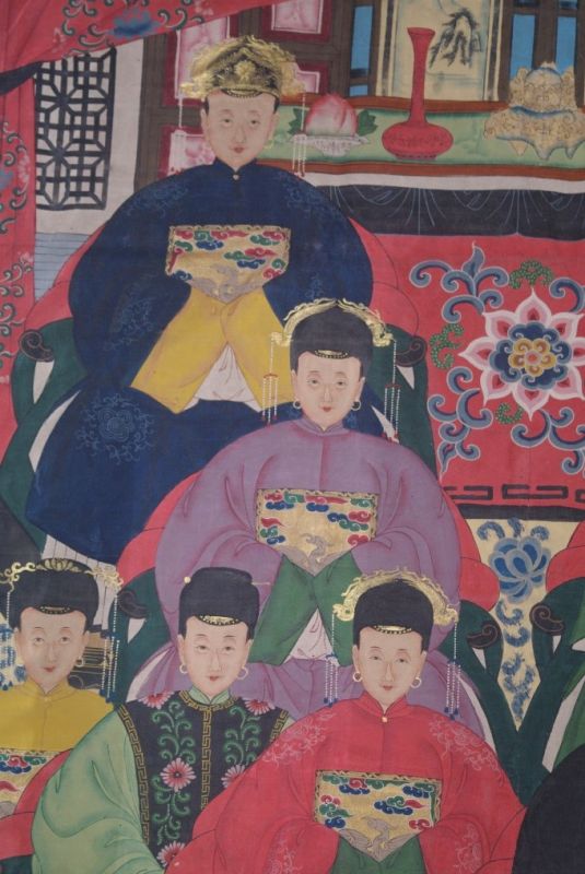 Sehr Grosse Chinesische Ahnenbilder 10 Personen 2