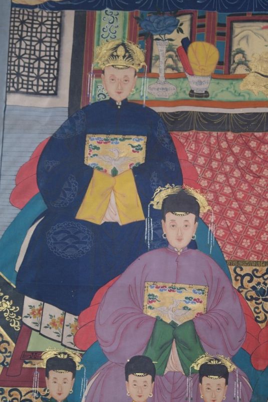 Sehr Grosse Chinesische Ahnenbilder 10 Personen 2