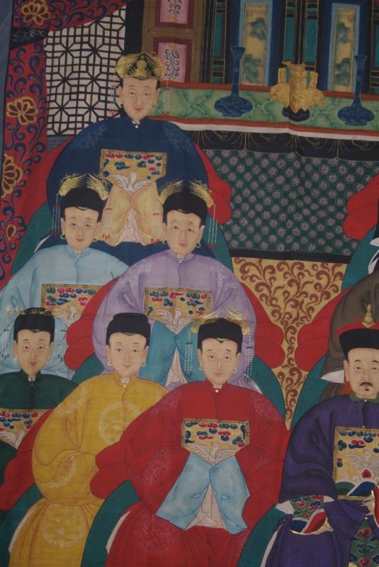 Sehr Grosse Chinesische Ahnenbilder 12 Personen 2