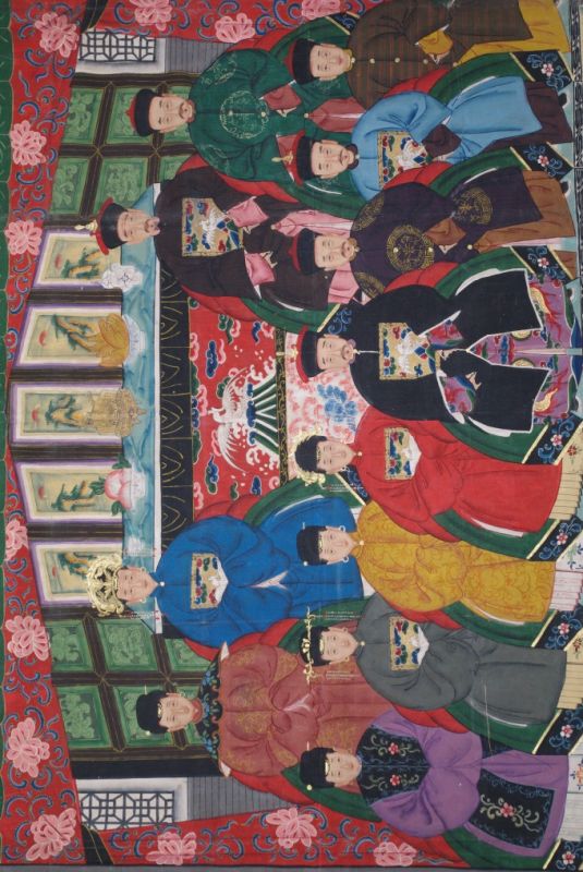 Sehr Grosse Chinesische Ahnenbilder 12 Personen Horizontal 2