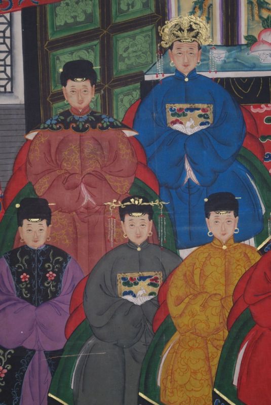 Sehr Grosse Chinesische Ahnenbilder 12 Personen Horizontal 3