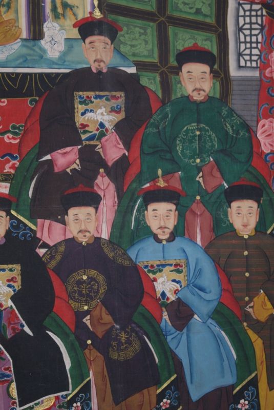 Sehr Grosse Chinesische Ahnenbilder 12 Personen Horizontal 4