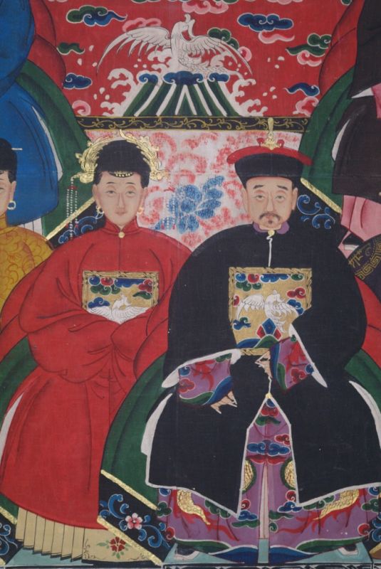 Sehr Grosse Chinesische Ahnenbilder 12 Personen Horizontal 5
