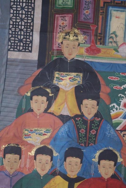 Sehr Grosse Chinesische Ahnenbilder 14 Personen 2