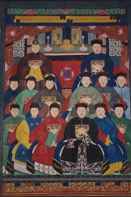 Sehr Grosse Chinesische Ahnenbilder 14 Personen 2