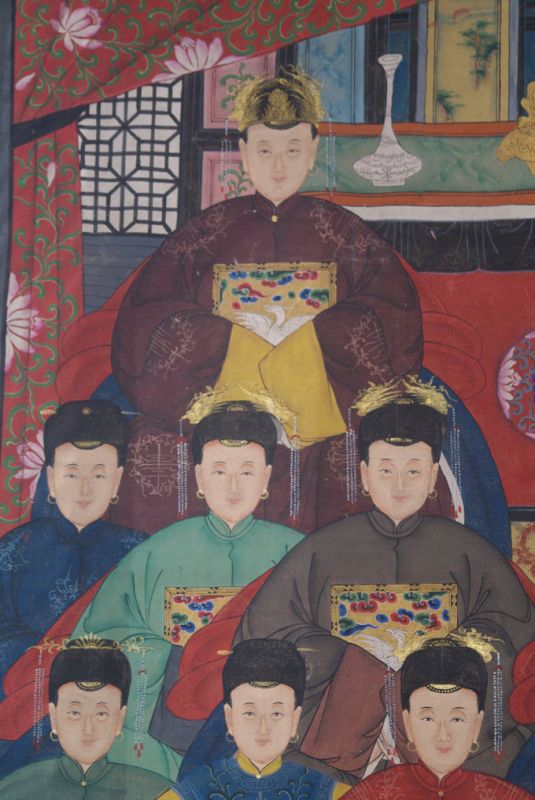 Sehr Grosse Chinesische Ahnenbilder 14 Personen 3