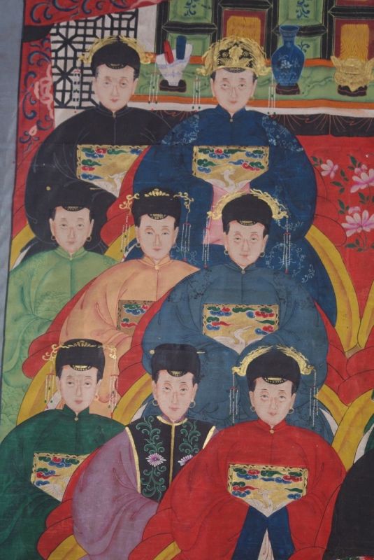 Sehr Grosse Chinesische Ahnenbilder 14 Personen 2