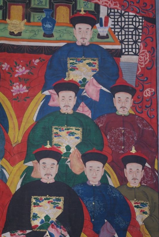 Sehr Grosse Chinesische Ahnenbilder 14 Personen 3