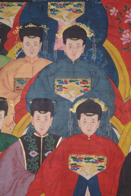 Sehr Grosse Chinesische Ahnenbilder 14 Personen 5