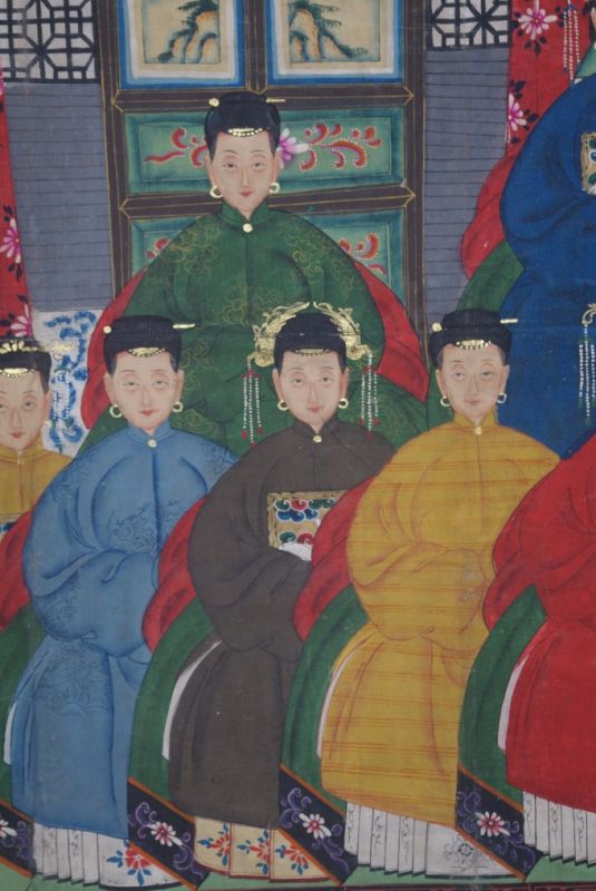 Sehr Grosse Chinesische Ahnenbilder 14 Personen Horizontal 4