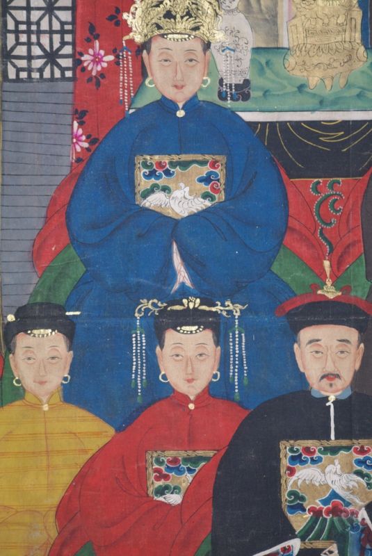 Sehr Grosse Chinesische Ahnenbilder 14 Personen Horizontal 5