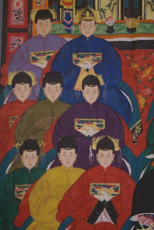 Sehr Grosse Chinesische Ahnenbilder 15 Personen 3