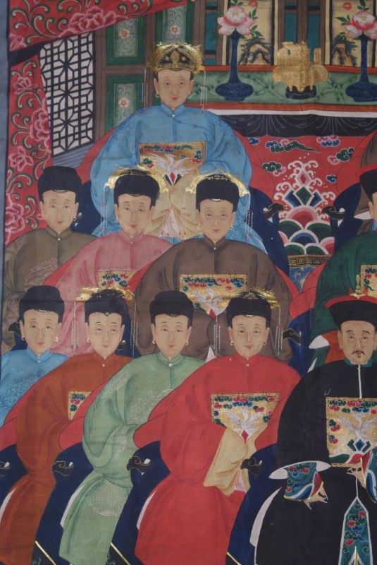 Sehr Grosse Chinesische Ahnenbilder 16 Personen 2