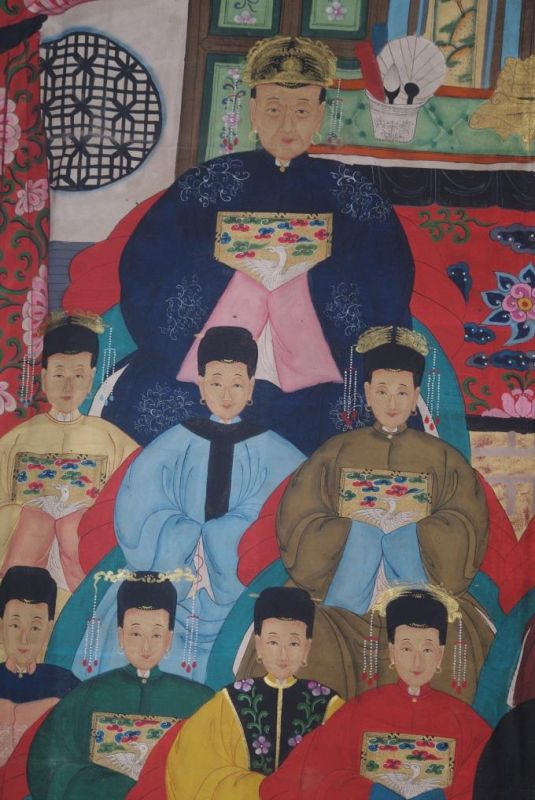 Sehr Grosse Chinesische Ahnenbilder 16 Personen 2