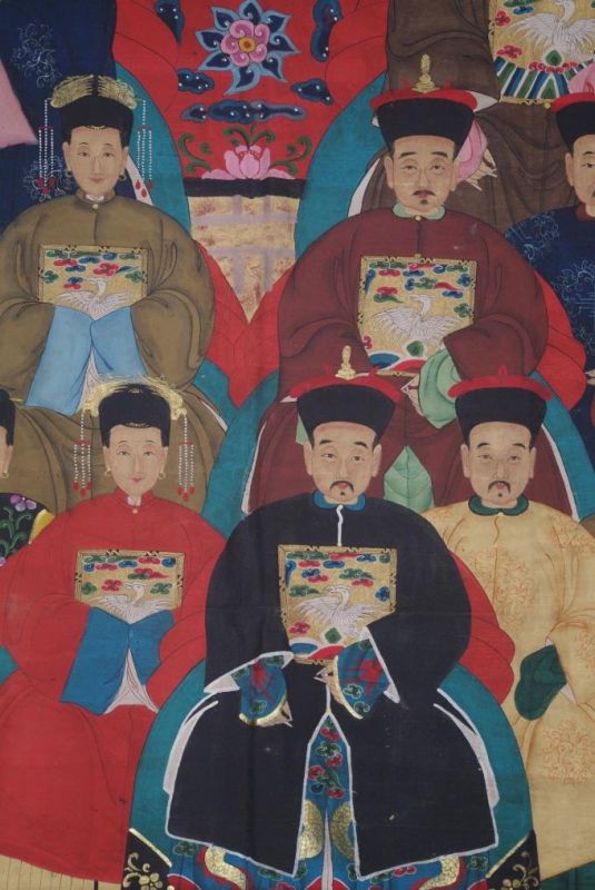 Sehr Grosse Chinesische Ahnenbilder 16 Personen 4