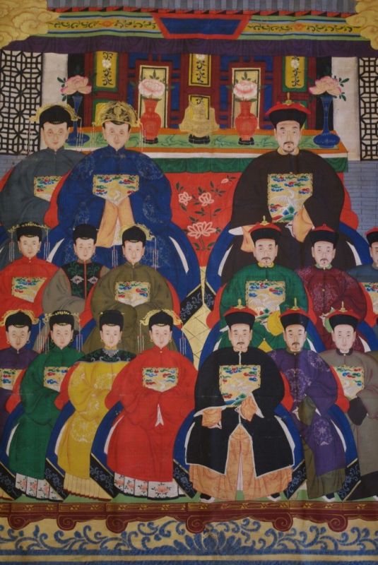 Sehr Grosse Chinesische Ahnenbilder 17 Personen 2