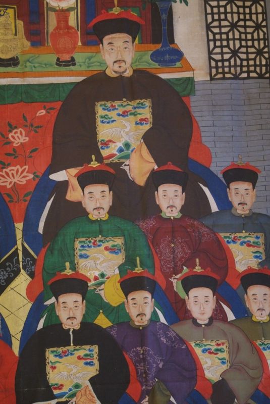 Sehr Grosse Chinesische Ahnenbilder 17 Personen 3