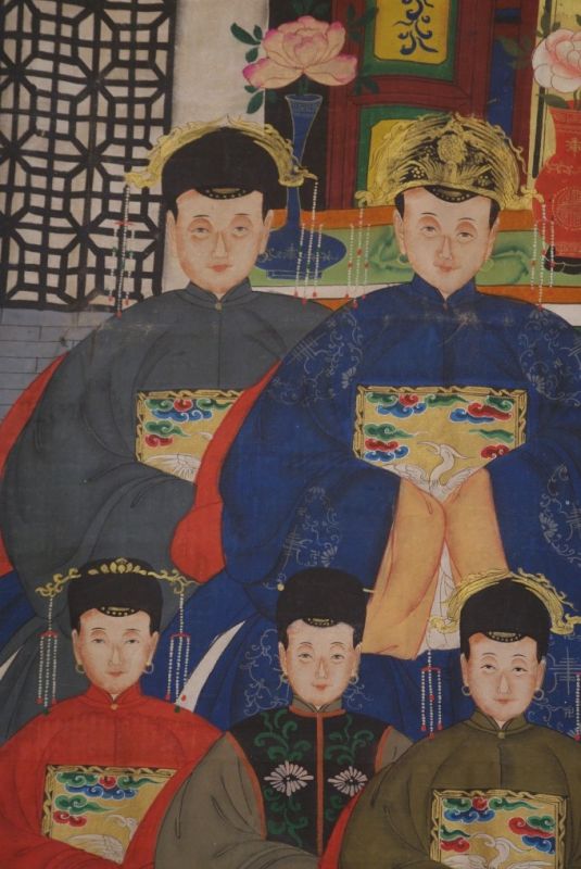 Sehr Grosse Chinesische Ahnenbilder 17 Personen 5