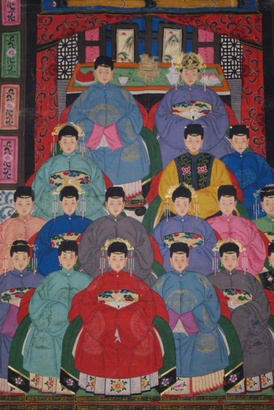 Sehr Grosse Chinesische Ahnenbilder 17 Personen Frauen2
