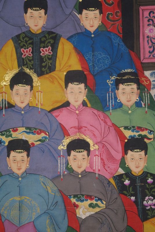 Sehr Grosse Chinesische Ahnenbilder 17 Personen Frauen3