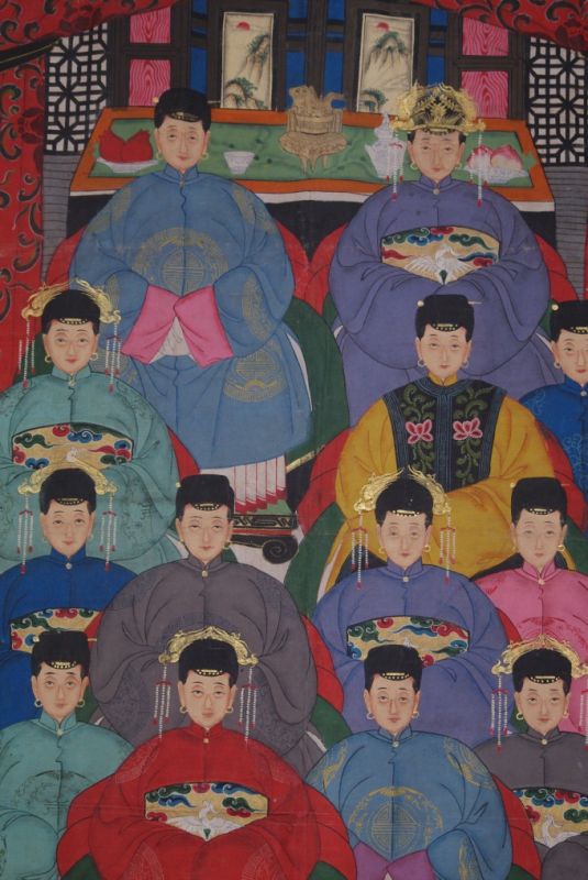 Sehr Grosse Chinesische Ahnenbilder 17 Personen Frauen5