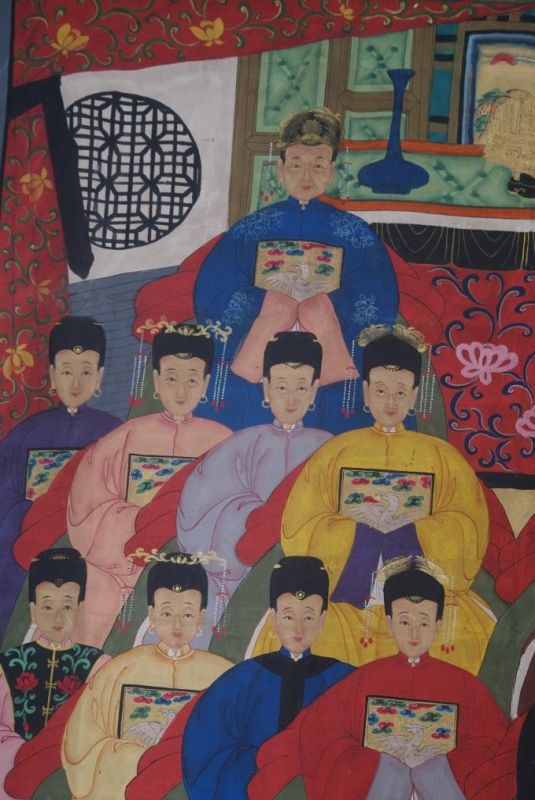 Sehr Grosse Chinesische Ahnenbilder 18 Personen 2