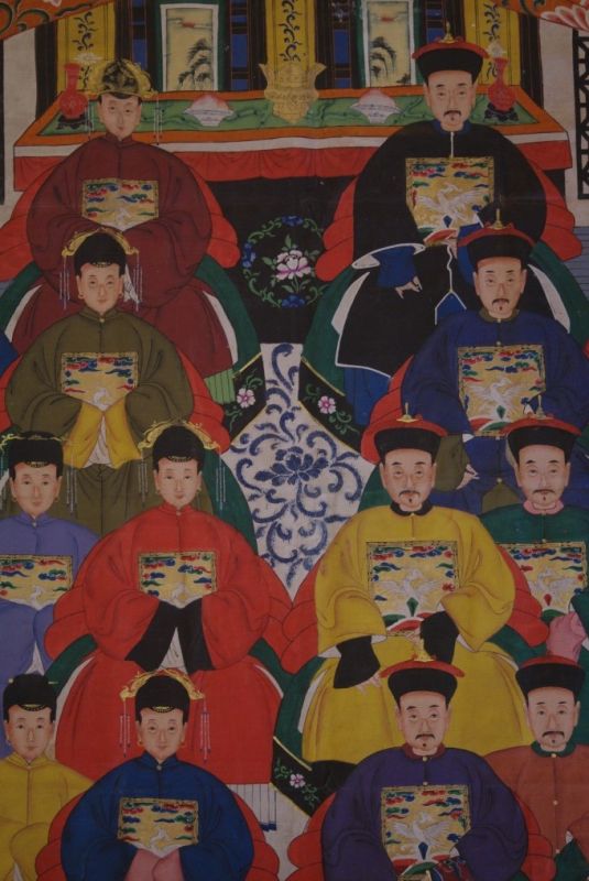Sehr Grosse Chinesische Ahnenbilder 18 Personen 2