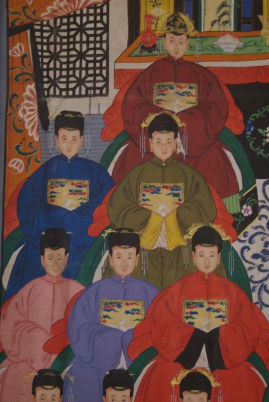 Sehr Grosse Chinesische Ahnenbilder 18 Personen 3