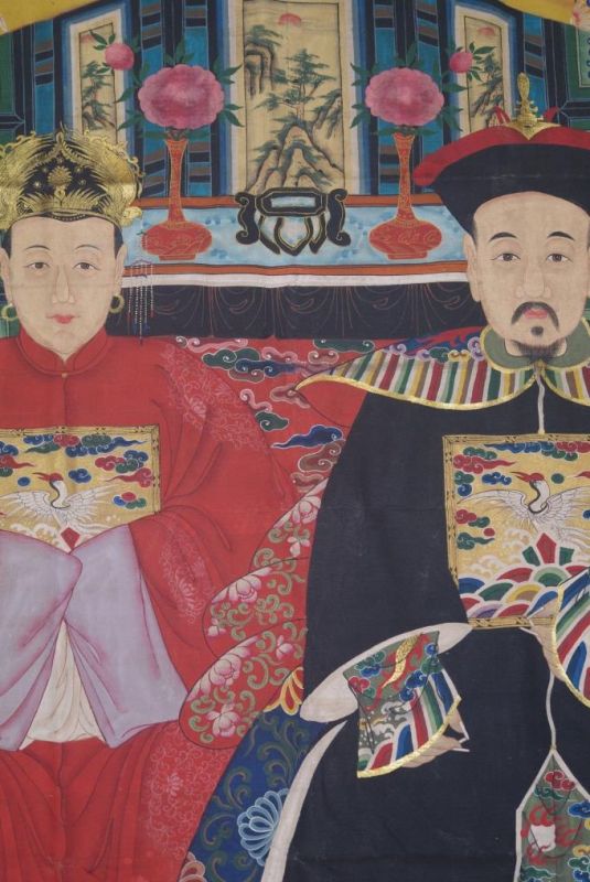 Sehr Grosse Chinesische Ahnenbilder 2 Personen 2
