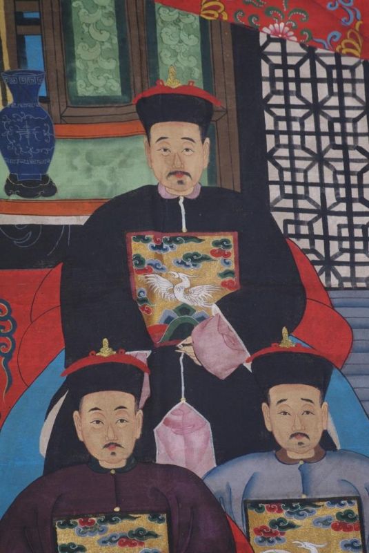 Sehr Grosse Chinesische Ahnenbilder 20 Personen 3