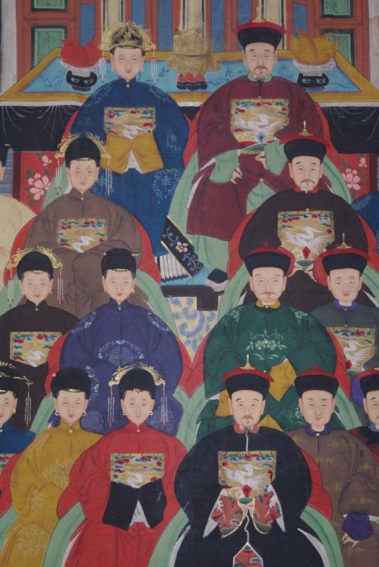 Sehr Grosse Chinesische Ahnenbilder 20 Personen 2