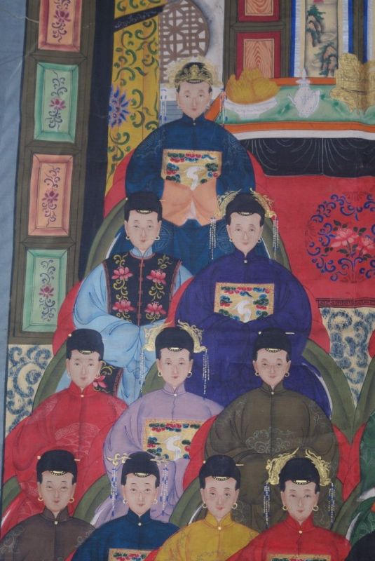 Sehr Grosse Chinesische Ahnenbilder 20 Personen 2