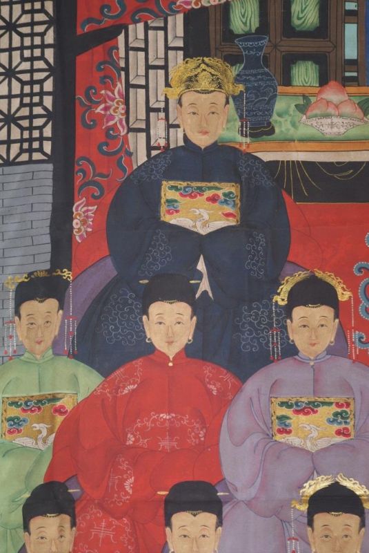 Sehr Grosse Chinesische Ahnenbilder 22 Personen 2