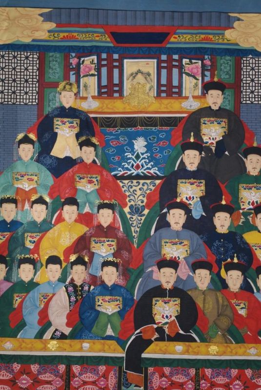 Sehr Grosse Chinesische Ahnenbilder 22 Personen 2