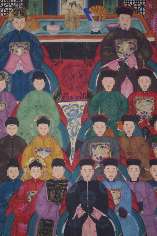 Sehr Grosse Chinesische Ahnenbilder 22 Personen 2